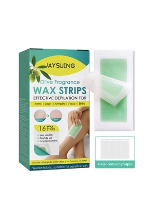 Wax Strips for Hair Removal - 16 Pcs Counts Ready-to-Use Strips and 4 wax-removing wipes for Smooth and Sensitive Skin,Trimmable Waxing Strips for Body, Face,Leg, Chest and Eyebrows - pzsku/ZF8FA48A1B9750DEEA1A2Z/45/_/1721806193/9440945e-7bf6-46d3-a6d4-1b8612fe4a80