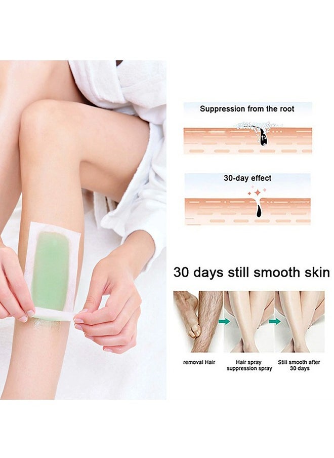 Wax Strips for Hair Removal - 16 Pcs Counts Ready-to-Use Strips and 4 wax-removing wipes for Smooth and Sensitive Skin,Trimmable Waxing Strips for Body, Face,Leg, Chest and Eyebrows