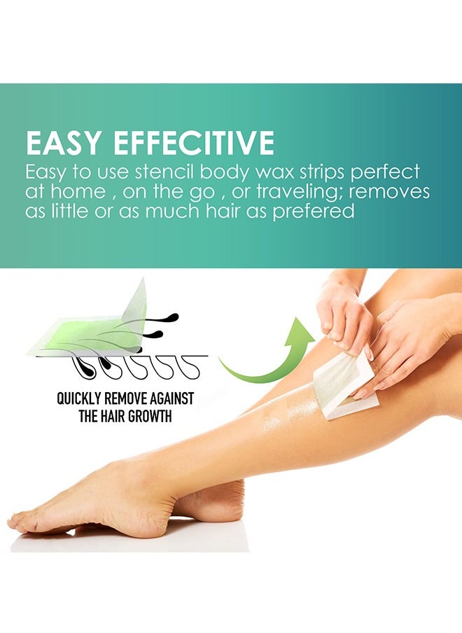 Wax Strips for Hair Removal - 16 Pcs Counts Ready-to-Use Strips and 4 wax-removing wipes for Smooth and Sensitive Skin,Trimmable Waxing Strips for Body, Face,Leg, Chest and Eyebrows