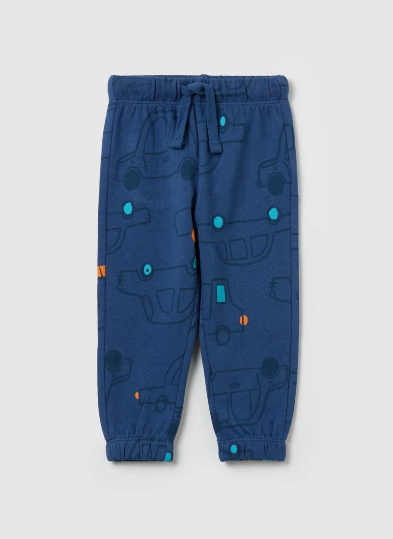 Ovs Fleece joggers with drawstring and print