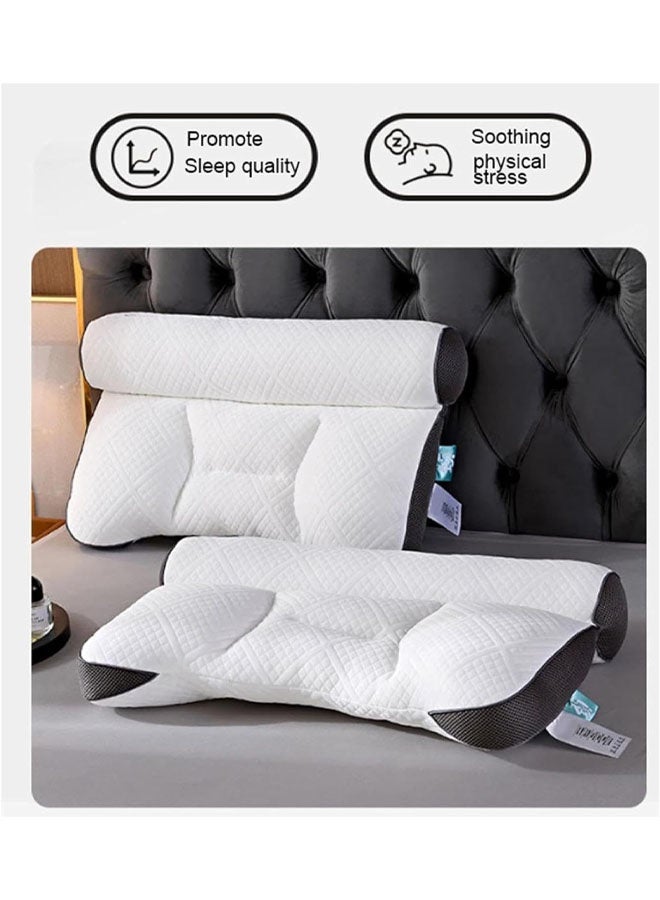 HQ-GAMING Bed Pillows Ergonomic Pillow Neck Pillows Sleeping Side Sleeper Cervical Pillow for Neck Head and Shoulder Pain Relief Contour Support Pillows for Bed Sleeping Support Pillow 2PCS (Brown)  - Image 4
