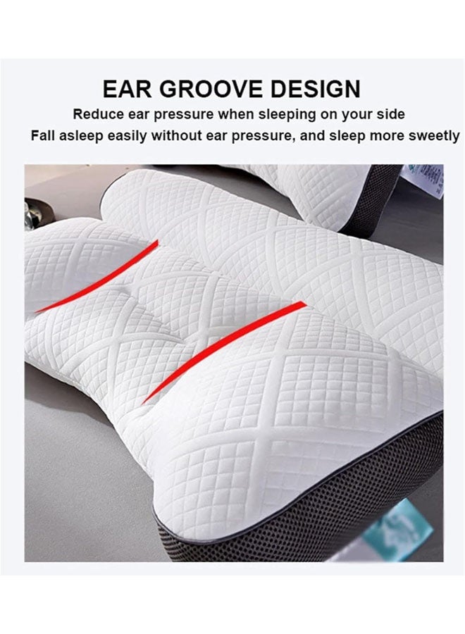HQ-GAMING Bed Pillows Ergonomic Pillow Neck Pillows Sleeping Side Sleeper Cervical Pillow for Neck Head and Shoulder Pain Relief Contour Support Pillows for Bed Sleeping Support Pillow 2PCS (Brown)  - Image 3
