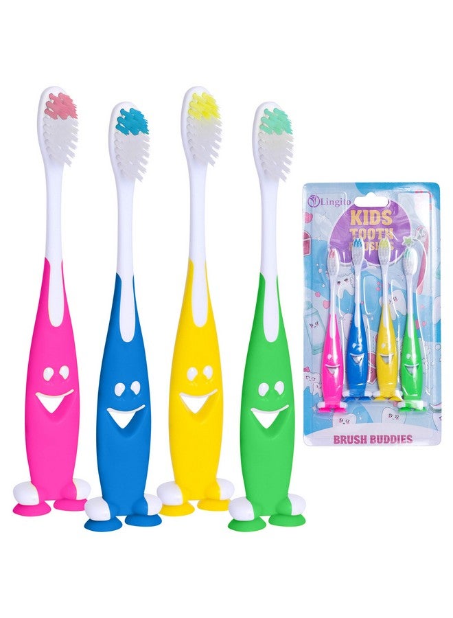 Lingito Kids Toothbrush Extra Soft, Easy Grip for Toddlers Toothbrushes | Children Size Toothbrush Pack Kids Ages 3+ - Image 1