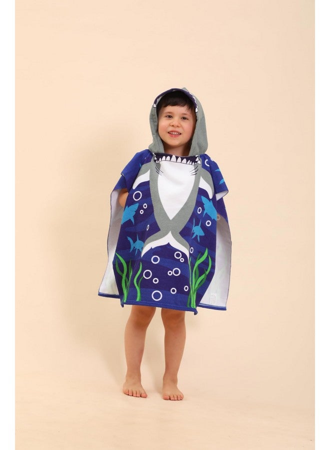TEHALK Shark Hooded Towels for Kids/Boys/Girls/Toddler, Towel Robes/Wearable Towels for Kids 2-10, Poncho Beach Towels for Swimming/Pool - Image 1