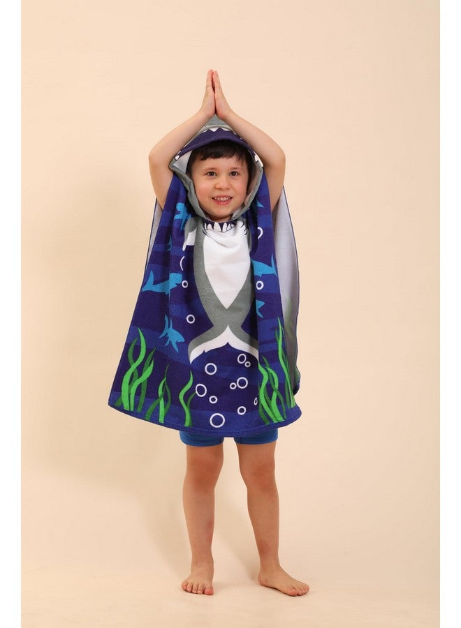 TEHALK Shark Hooded Towels for Kids/Boys/Girls/Toddler, Towel Robes/Wearable Towels for Kids 2-10, Poncho Beach Towels for Swimming/Pool - Image 2