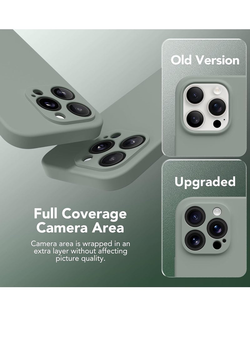 ELTRAZONE Strong Magnetic for iPhone 15 Pro Max Case Silicone, Compatible with MagSafe, [Camera Protection][2X Screen Protectors]Slim Protective Case, Soft Anti-Scratch Microfiber Lining, Calke Green - Image 3