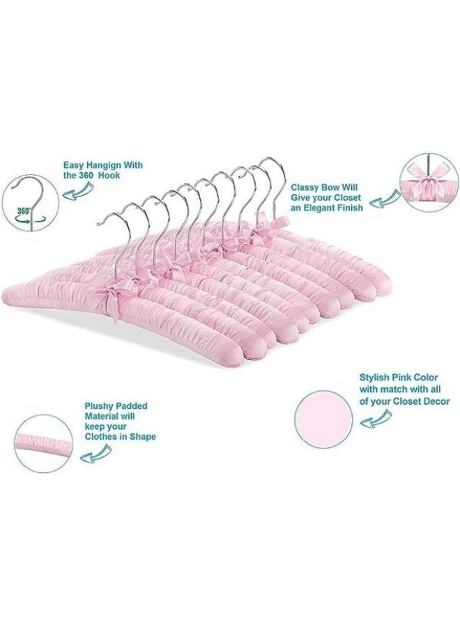 ZOBER Non-Slip Satin Padded Clothes Hangers With Silver Hook - Image 4