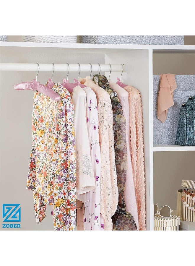 ZOBER Non-Slip Satin Padded Clothes Hangers With Silver Hook - Image 2
