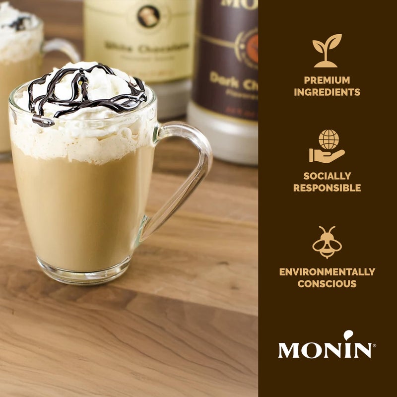 Monin - Sugar Free Dark Chocolate Sauce, Velvety and Rich, Great for Desserts, Coffee, and Snacks, Gluten-Free (64 Ounce) - Image 4
