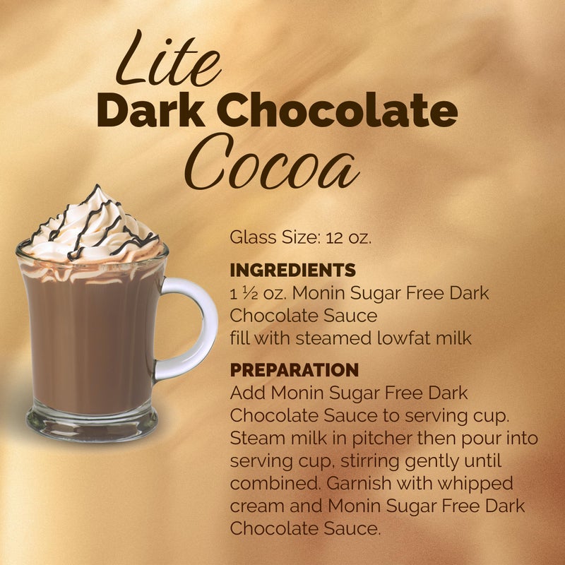 Monin - Sugar Free Dark Chocolate Sauce, Velvety and Rich, Great for Desserts, Coffee, and Snacks, Gluten-Free (64 Ounce) - Image 5