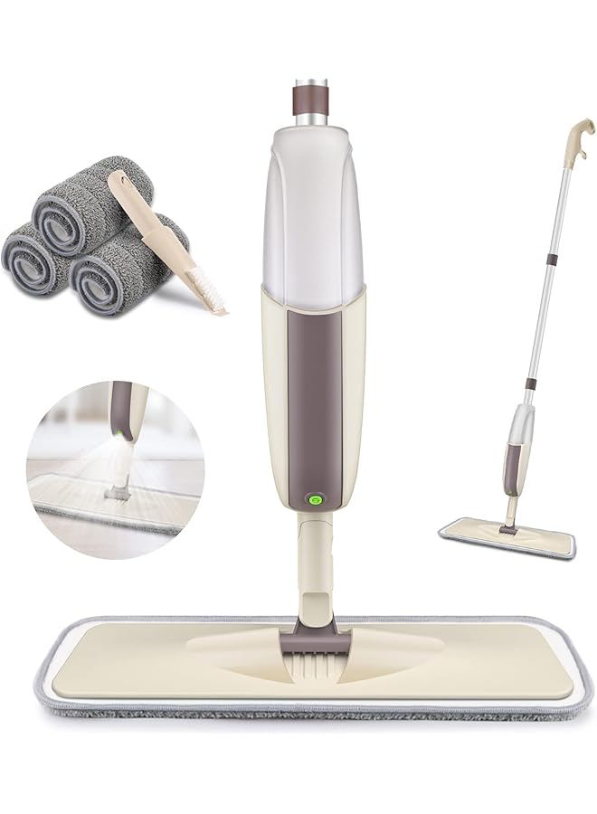 promass Spray Mop for Floor Cleaning, Floor Mop with a Refillable Bottle and 3 Washable Microfiber Pads, Dry Wet Spray Mop for Home Kitchen Hardwood Laminate Wood Vinyl Ceramic Tiles Floor Cleaning - Image 1