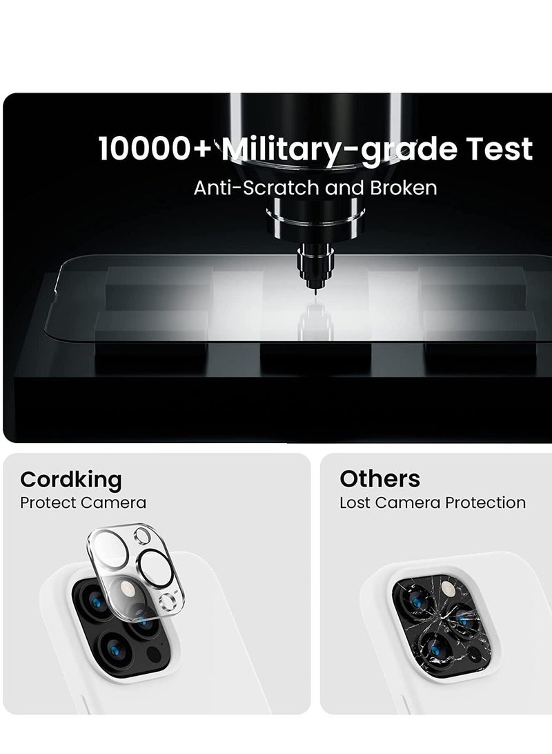 MUNTAQI Designed for iPhone 14 Pro Max Case, Silicone Phone Case with [2 Screen Protectors] + [2 Camera Lens Protectors] and Soft Anti-Scratch Microfiber Lining Inside, 6.7 inch, White - Image 3