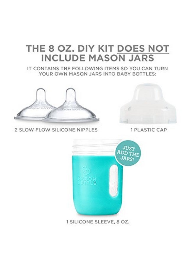 Mason Bottle 8 Ounce Glass Baby Bottles Diy Kit: Convert Your Mason Jars From Home Nontoxic Bpa And Bps Free 100% Made In The Usa - Image 2