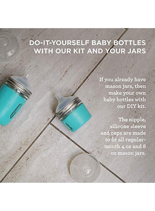 Mason Bottle 8 Ounce Glass Baby Bottles Diy Kit: Convert Your Mason Jars From Home Nontoxic Bpa And Bps Free 100% Made In The Usa - Image 3