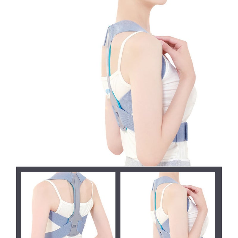 2 pcs Back Posture Adjustable Hunchback Shoulder Correct Belt for Adult - Size S (Grey) - Image 3