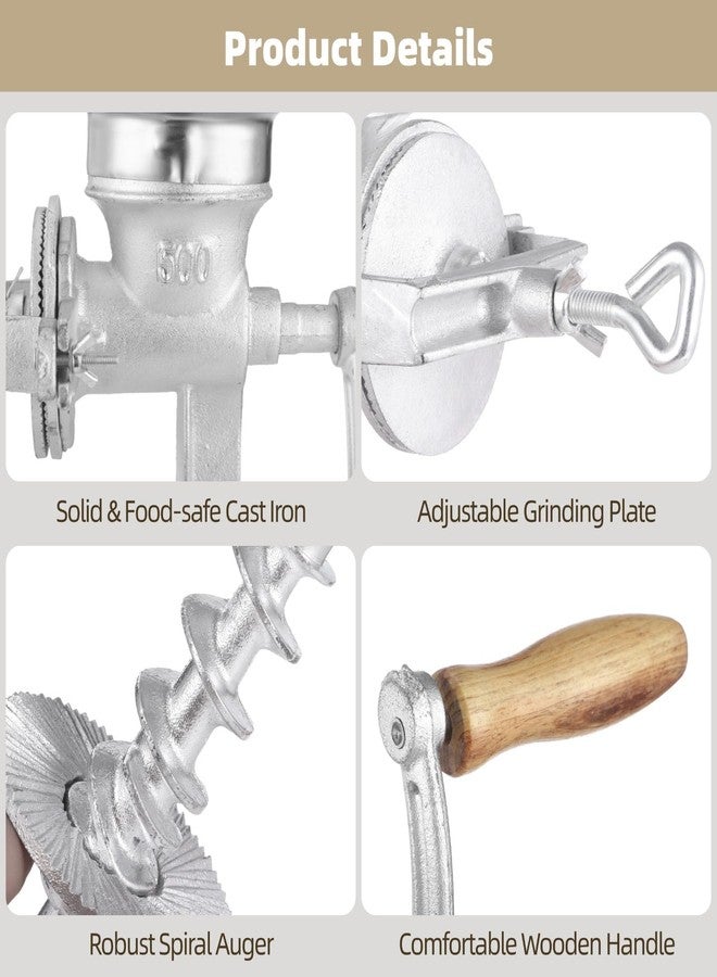 DIMEGON Corn Grinding Machine,Hand Mill GrainGrinder Cast Iron Manual Crank Grain Grinder,Wheat Grinder with Adjustable Coarseness & Wooden Handle for Corn, Coffee, Beans, Nuts, Domestic Use - Image 4