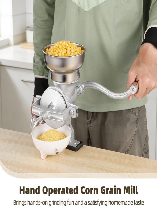 DIMEGON Corn Grinding Machine,Hand Mill GrainGrinder Cast Iron Manual Crank Grain Grinder,Wheat Grinder with Adjustable Coarseness & Wooden Handle for Corn, Coffee, Beans, Nuts, Domestic Use - Image 3