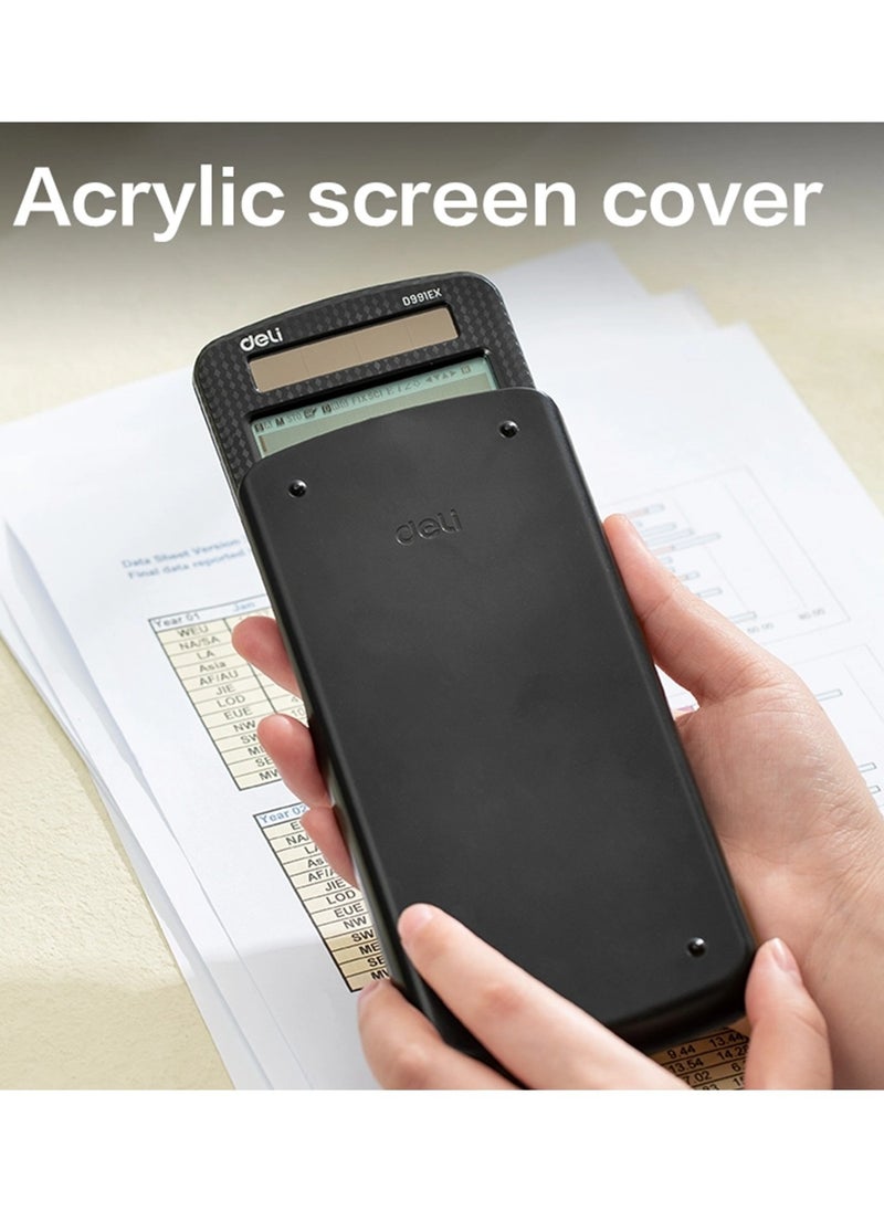 Deli D991EX Scientific Calculator With Two Line Display And Acrylic Cover  - Image 3