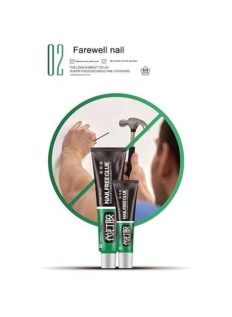 OLAFUR Olafur Nail Free Sealant Glue Multifunction Adhesive Glue AllPurpose GlueSuper Glue Adhesive Strong Glue for Wood Ceramic Metal GlassHeavyDuty Adhesive 12 Gram x Pack of 2 Nail free Glue  - Image 3