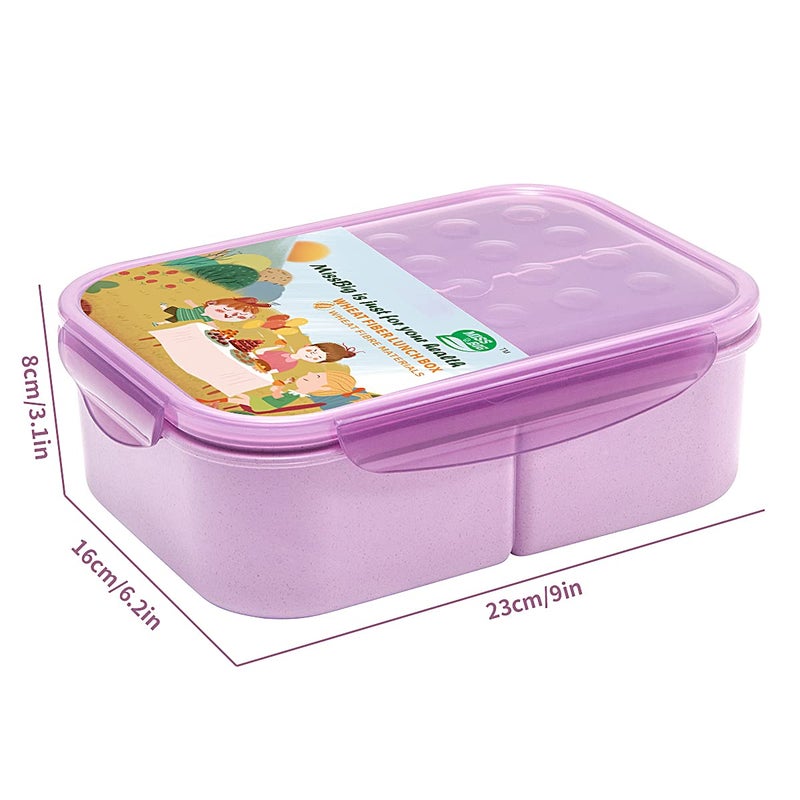 MISS BIG Bento Box Bento Box Adult Lunch Box Ideal Leak Proof Lunch Containers No BPAs and No Chemical Dyes Bento Lunch Box Dishwasher and Microwave Safe Lunch Containers for Adults(1900ml Purple) - Image 4