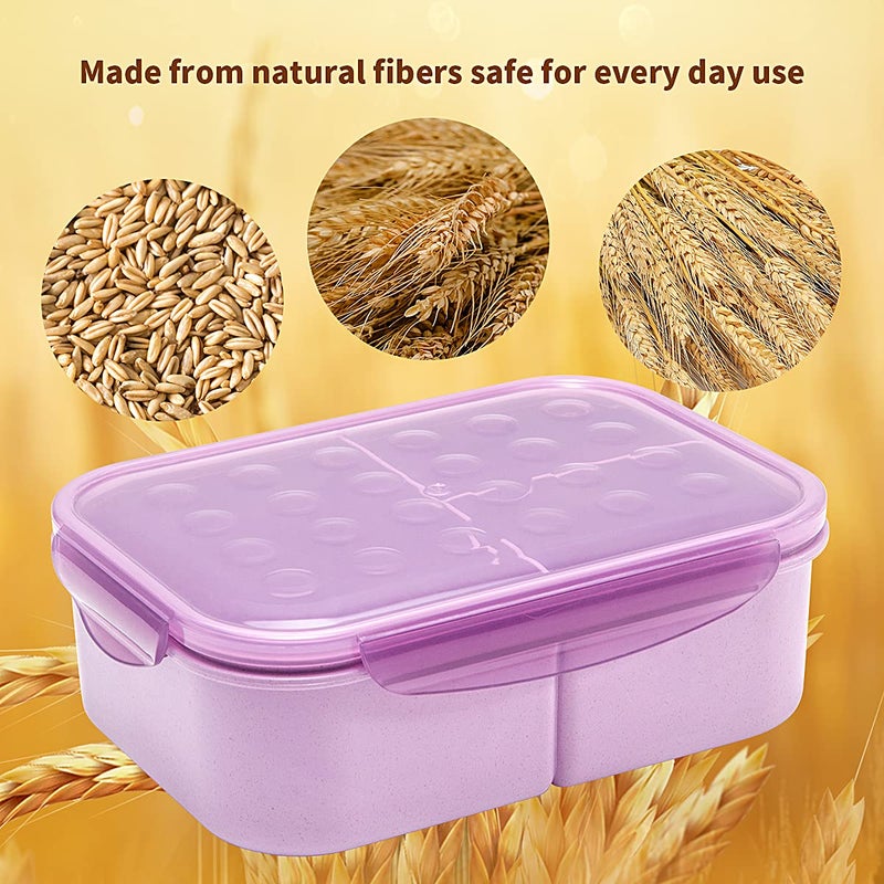 MISS BIG Bento Box Bento Box Adult Lunch Box Ideal Leak Proof Lunch Containers No BPAs and No Chemical Dyes Bento Lunch Box Dishwasher and Microwave Safe Lunch Containers for Adults(1900ml Purple) - Image 3