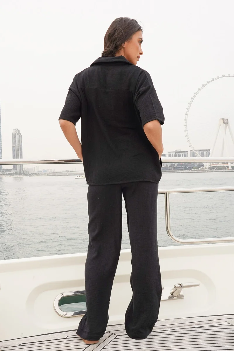 NOMAD Crinkle Cotton Straight Leg Pant