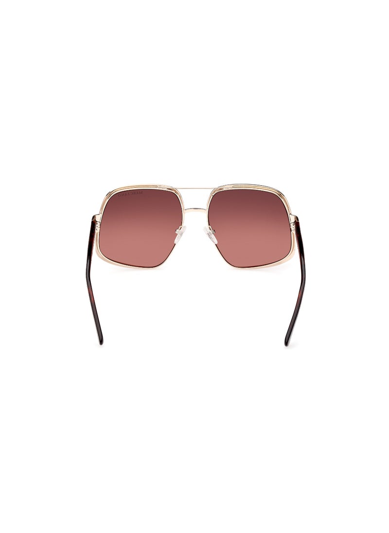 GUESS BY MARCIANO Women's UV Protection Asymmetrical Shape Metal Sunglasses GM082632T60 - Lens Size: 60 Mm - Gold  - Image 5
