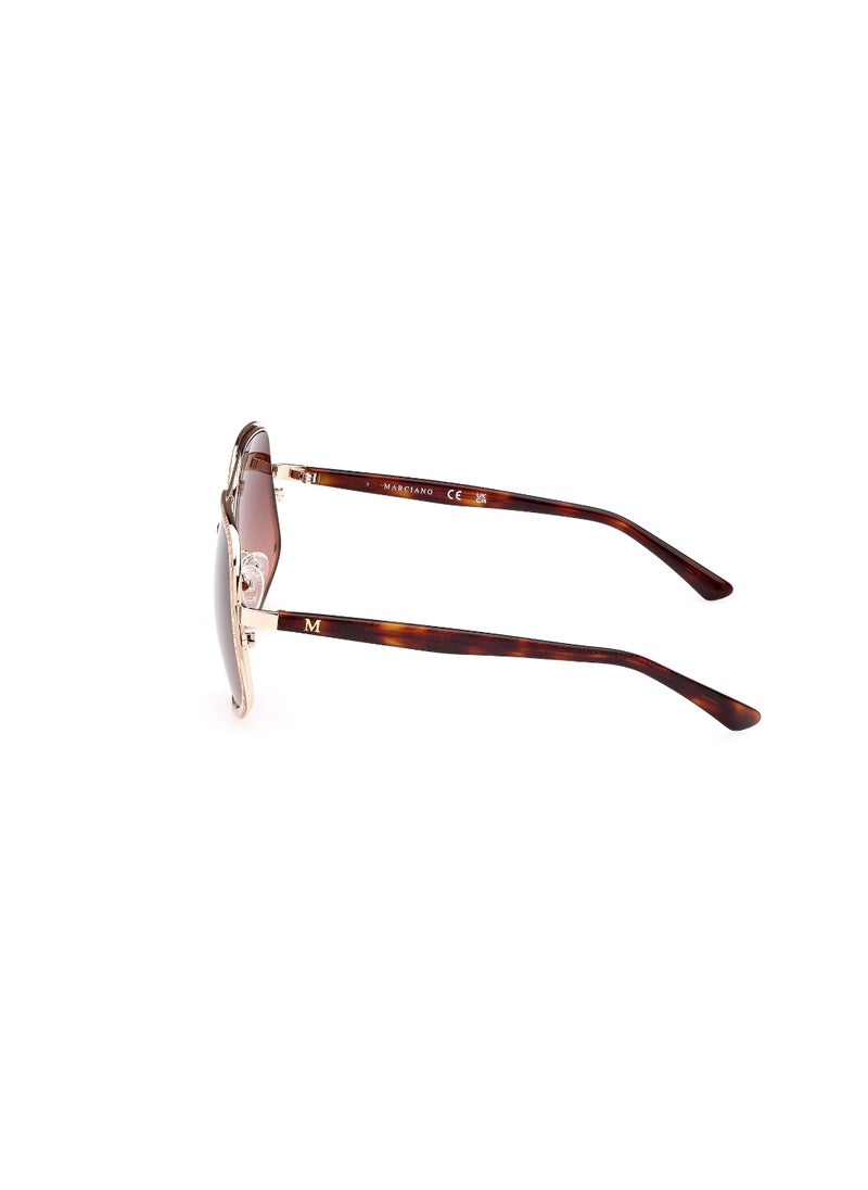 GUESS BY MARCIANO Women's UV Protection Asymmetrical Shape Metal Sunglasses GM082632T60 - Lens Size: 60 Mm - Gold  - Image 4