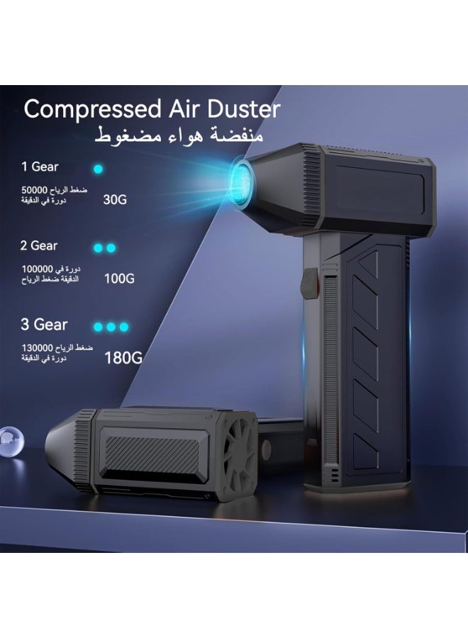 منفاخ هواء يدوي فائق القوة - 130,000 دورة في الدقيقة - خفيف ولاسلكي - عملي لتنظيف السيارة والأماكن الخارجية - استخدام يومي - Image 2