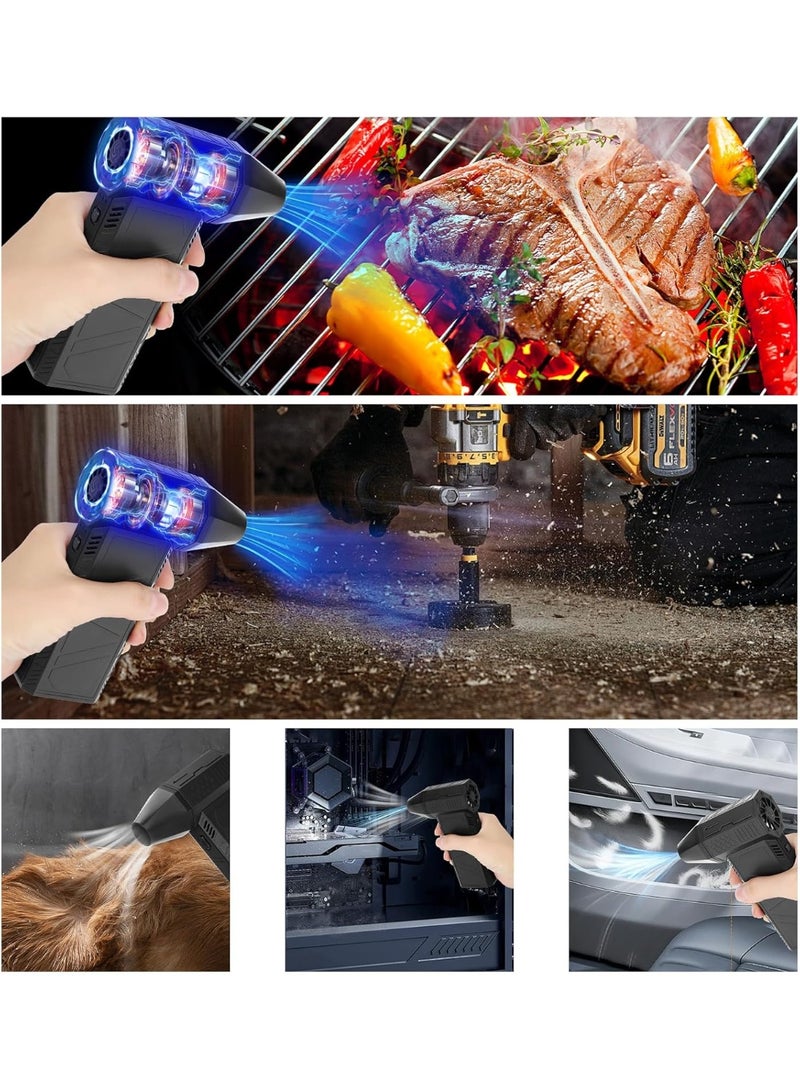 منفاخ هواء يدوي فائق القوة - 130,000 دورة في الدقيقة - خفيف ولاسلكي - عملي لتنظيف السيارة والأماكن الخارجية - استخدام يومي - Image 4