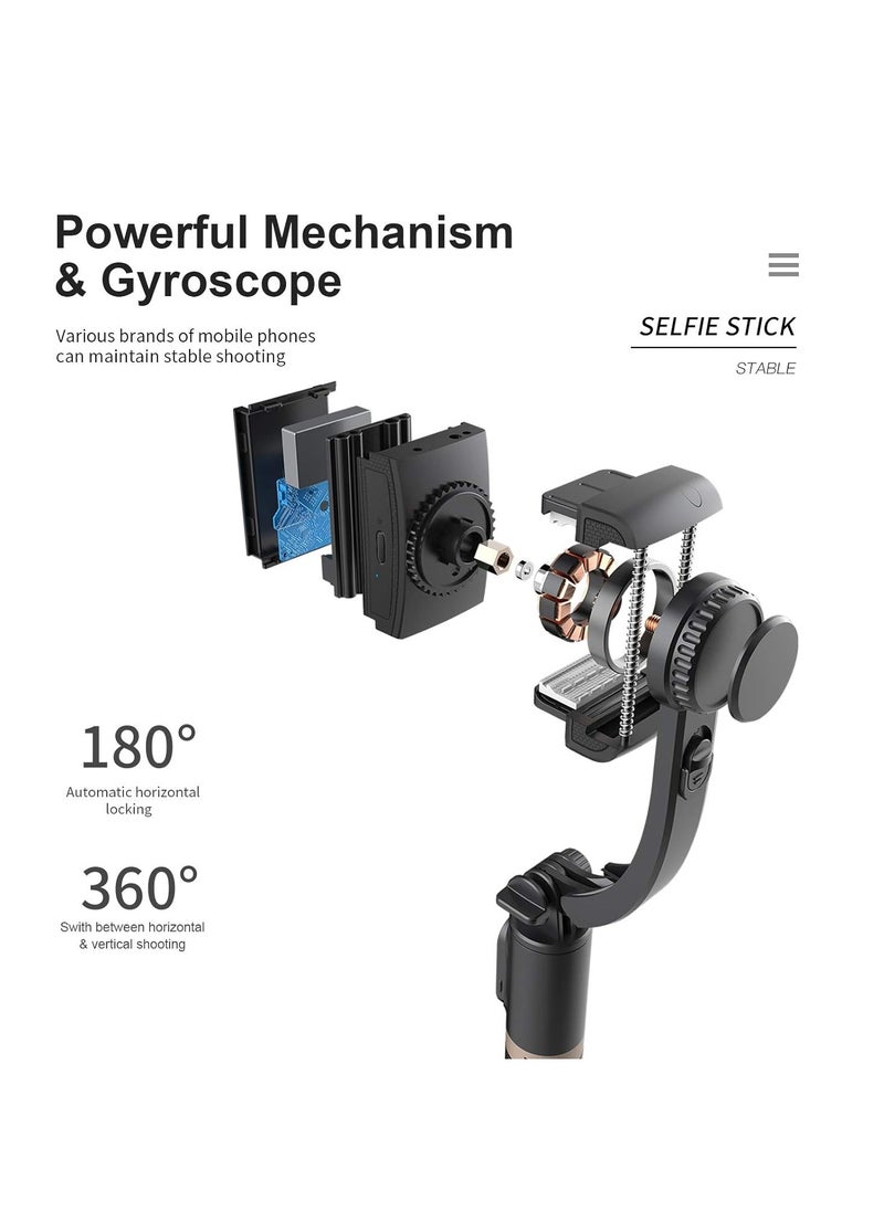 Generic - Q08 Bluetooth Handheld Gimbal Stabilizer Outdoor Bracket Wireless Stick Adjustable Selfie Holder for IOS & Android Phone Black - Image 1