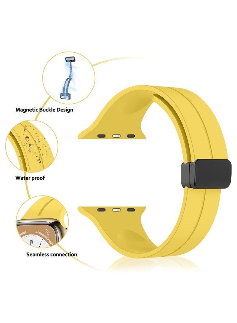 DUSALA Magnetic Silicone Watch Band 45mm/49mm Quick Release Strap for Men & Women Soft Skin Friendly Sport Replacement Band for Smartwatch & Analog Watches Durable, Waterproof, Magnetic Folding Clasp for All-Day Comfort - Image 3