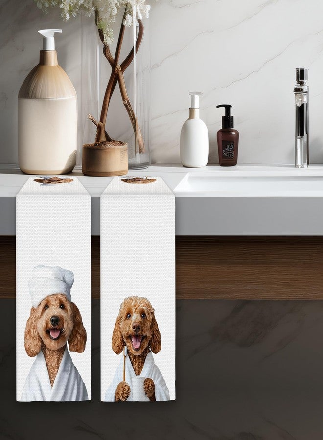 FIicy Goldendoodle Bathroom Decor Hand Towels Set of 2 - Funny Dog HandTowels, Golden Doodle Dog Gifts for Women Decorative Hand Towels for Bathroom, Golden Doodle BathroomWashroom Decor(16x24Inch) - Image 5