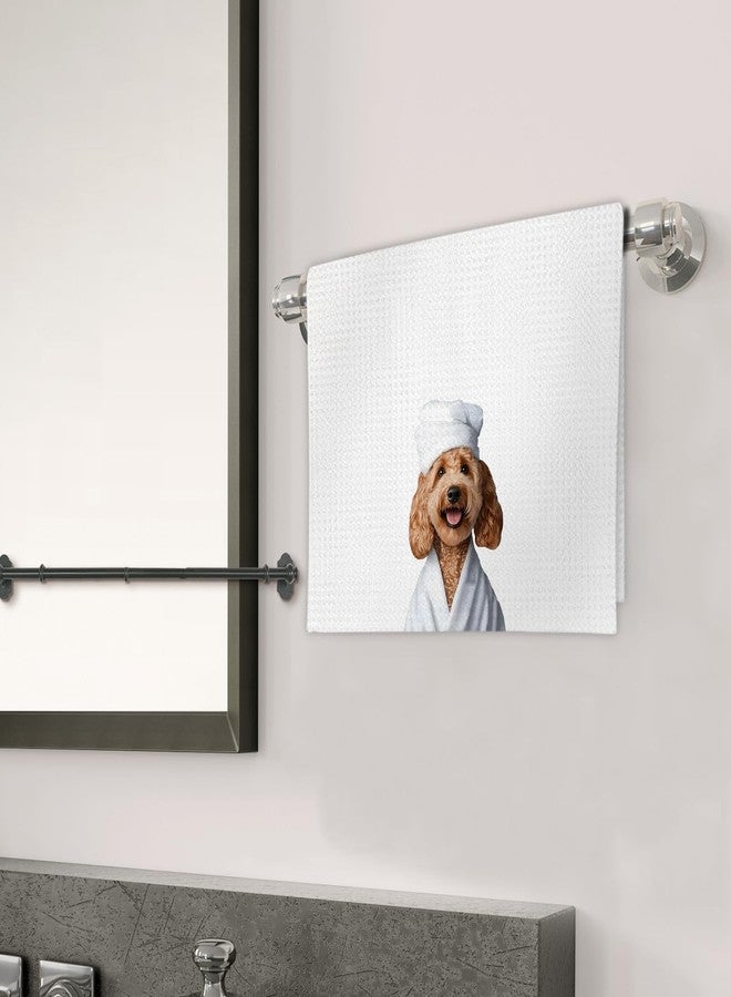 FIicy Goldendoodle Bathroom Decor Hand Towels Set of 2 - Funny Dog HandTowels, Golden Doodle Dog Gifts for Women Decorative Hand Towels for Bathroom, Golden Doodle BathroomWashroom Decor(16x24Inch) - Image 3