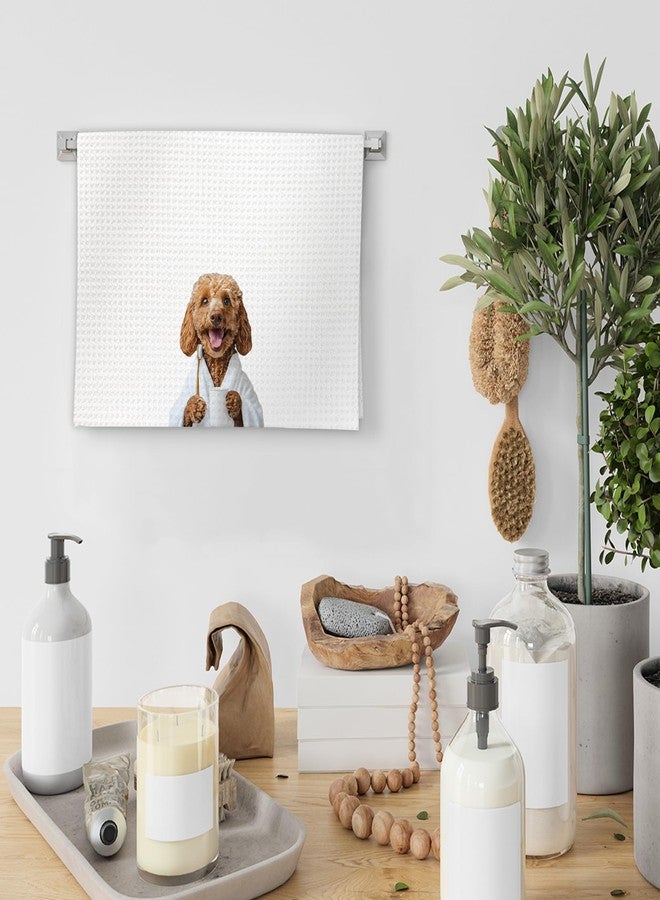 FIicy Goldendoodle Bathroom Decor Hand Towels Set of 2 - Funny Dog HandTowels, Golden Doodle Dog Gifts for Women Decorative Hand Towels for Bathroom, Golden Doodle BathroomWashroom Decor(16x24Inch) - Image 4