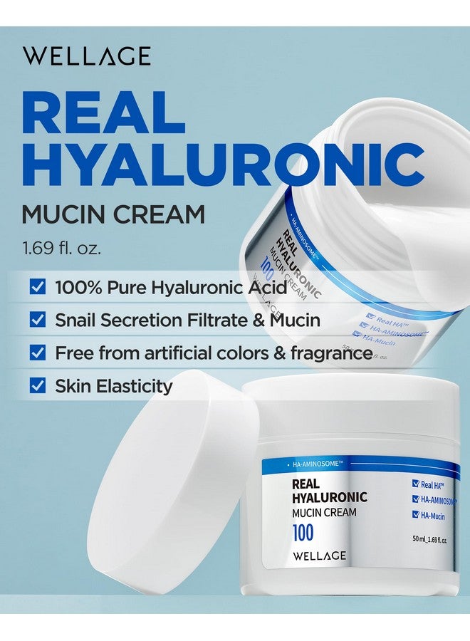 ويليدج كريم مخاط حمض الهيالورونيك الحقيقي - مرطب جل كوري يومي للوجه - ترطيب ومرونة فائقين مع حمض الهيالورونيك النقي ومخاط الحلزون - لجميع أنواع البشرة، 1.69 أونصة. - Image 1