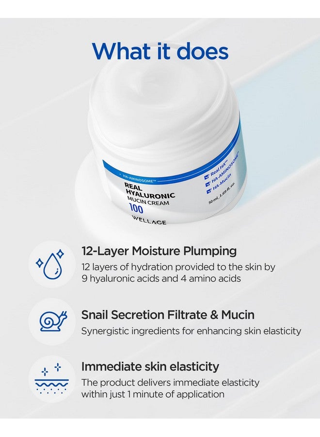 ويليدج كريم مخاط حمض الهيالورونيك الحقيقي - مرطب جل كوري يومي للوجه - ترطيب ومرونة فائقين مع حمض الهيالورونيك النقي ومخاط الحلزون - لجميع أنواع البشرة، 1.69 أونصة. - Image 2