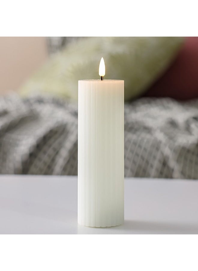 DANUBE HOME Danube Home Alice Flute Led Candle - White (5.5 X 17.5 Cm) Flameless Wax Candles With Subtle Fragrance Perfect Home Fragrance Decor 1-Piece Elegant Candle Decorative Home Accessories  - Image 1