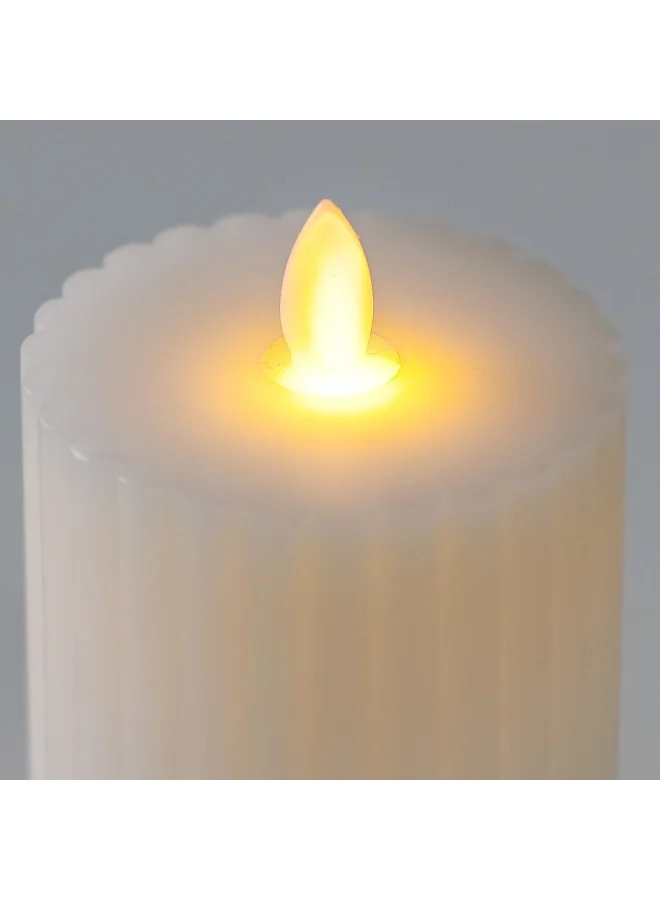 DANUBE HOME Danube Home Alice Flute Led Candle - White (5.5 X 17.5 Cm) Flameless Wax Candles With Subtle Fragrance Perfect Home Fragrance Decor 1-Piece Elegant Candle Decorative Home Accessories