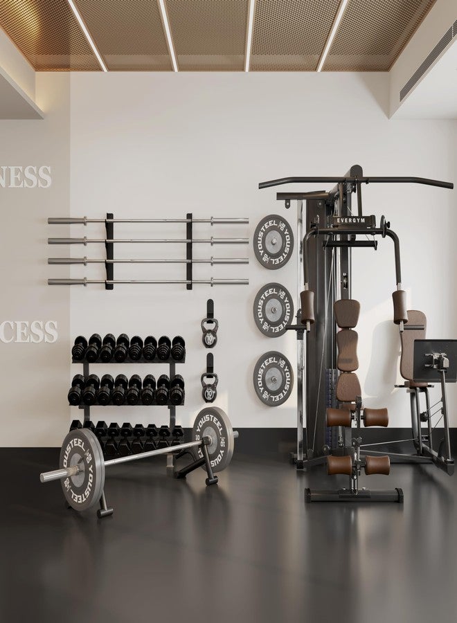Tamisom Wall Mounted Olympic Barbell Rack Horizontal Barbell Storage Rack Weight Bar Holder for 4 Bars - Image 5