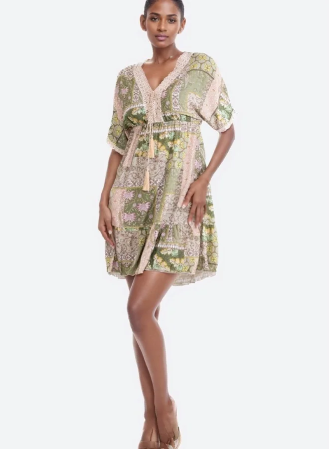 HaILYS Floral Patchwork Dress