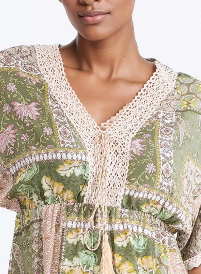 HaILYS Floral Patchwork Dress