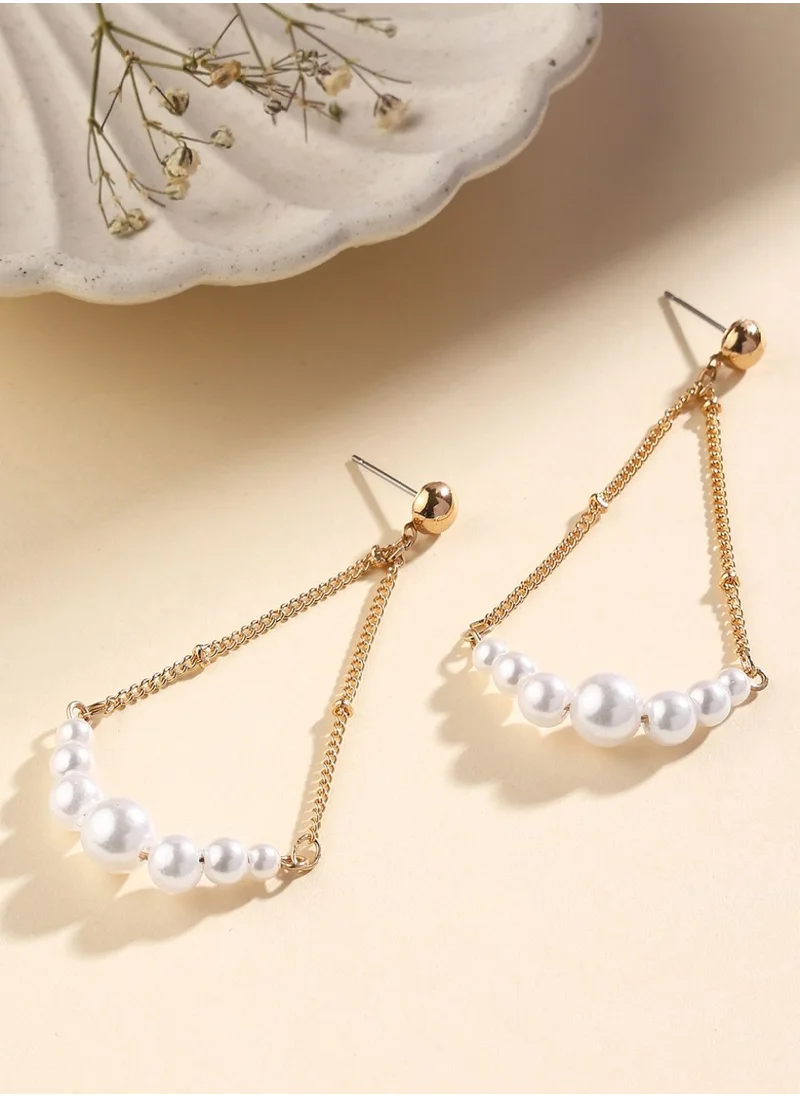 Priyaasi Pearls Contemporary Drop Earrings