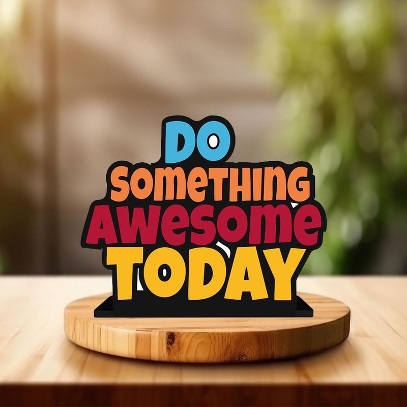 300Sparkles Wooden Showpiece Motivational Quotes for Study Table Kids Room Office Desk Home Decoration Living Room Modern Gifting Showpiece Item WS05 - Image 1