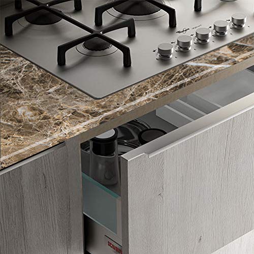 TOTIO Brown Granite Wallpaper Peel Stick Matte Thick Marble Contact Paper for Countertop 16 x 354 inch Waterproof Oil Proof Self Adhesive Furniture Stickers Kitchen Counter Shelf Liner Wall Vinyl Decorative - Image 5