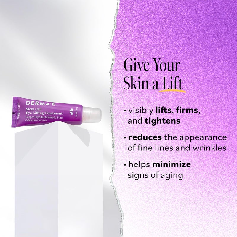 derma-e Derma E Stem Cell Lifting Eye Treatment â€“ Multi Action Firming and Tightening Under Eye and Upper Eyelid Cream - Hydrating and Revitalizing Moisturizer, 0.5oz - Image 2