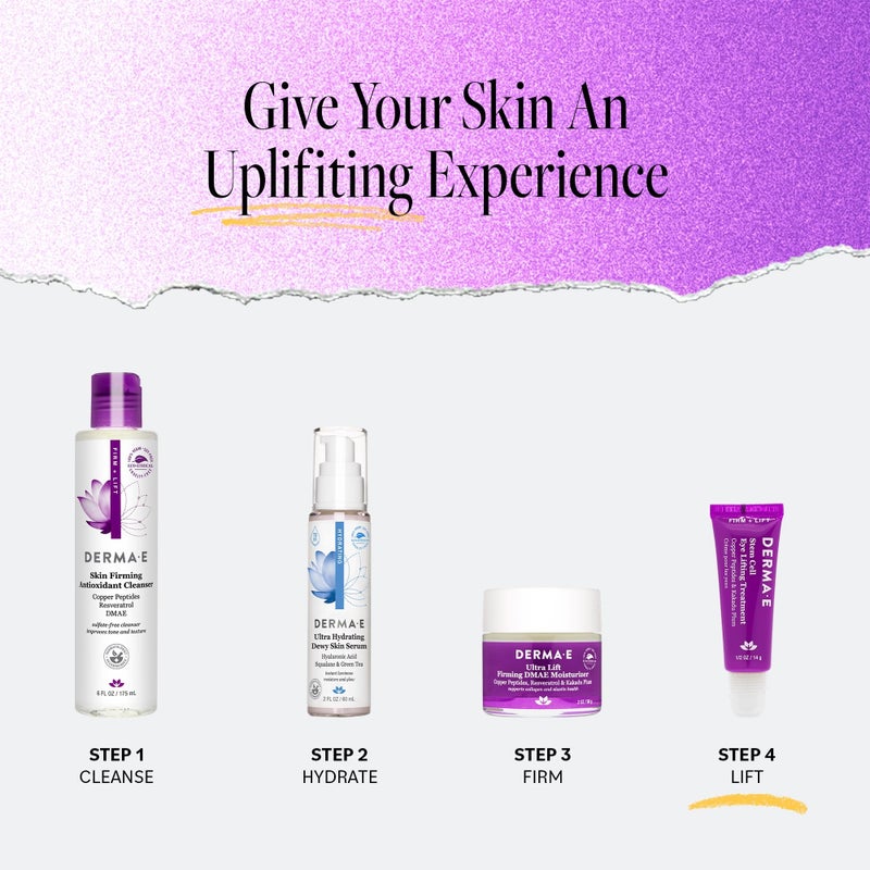 derma-e Derma E Stem Cell Lifting Eye Treatment â€“ Multi Action Firming and Tightening Under Eye and Upper Eyelid Cream - Hydrating and Revitalizing Moisturizer, 0.5oz - Image 5