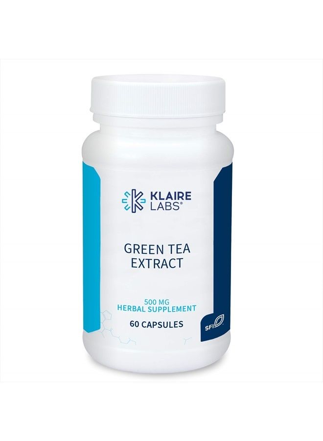 Klaire Labs مستخلص الشاي الأخضر - 500 ملليجرام من مستخلص أوراق الشاي الأخضر، 95% محتوى بوليفينول 250 ملليجرام EGCG (60 كبسولة نباتية) - Image 1