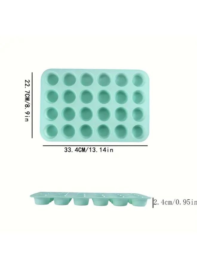 Nordic Green 24 Cavity Baking Mold 1pc Non Stick Cake Muffin Dessert Pan - Image 3