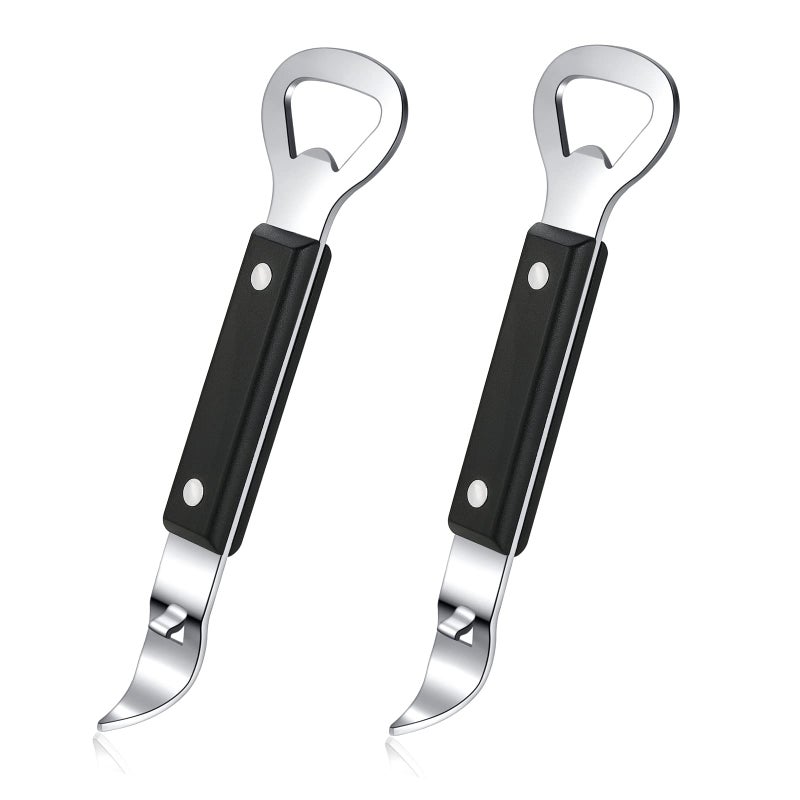 HANCELANT Can Punch Bottle Opener Manual Stainless Steel Can Opener 2 Pack